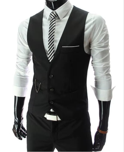 2025 New Arrival Dress Vests for Men Slim Fit Mens Suit Vest Male Waistcoat Gilet Homme Casual Sleeveless Formal Business Jacket