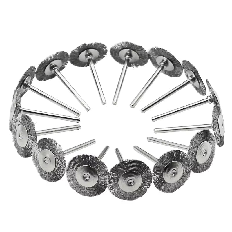 45Pcs Mini Rotary Stainless Steel Wire Wheel Wire Brush Small Wire Brushes Set Accessories for Dremel Mini Drill Rotary Tools