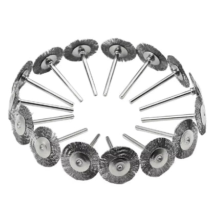 45Pcs Mini Rotary Stainless Steel Wire Wheel Wire Brush Small Wire Brushes Set Accessories for Dremel Mini Drill Rotary Tools