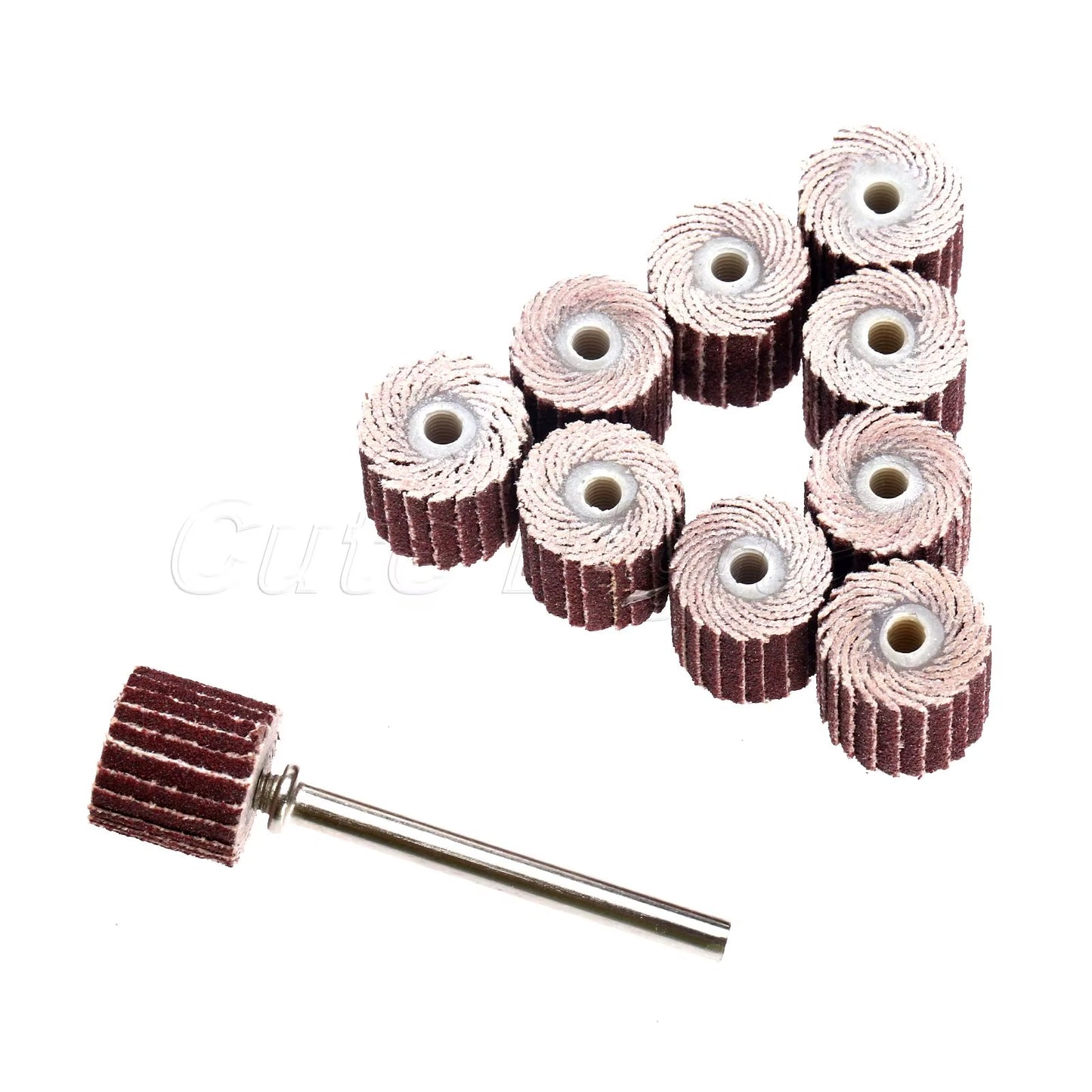 10Pcs Dremel Accessories 240-Grit Sanding Flap Disc Grinding Sanding Flap Wheels Brush Sand Rotary Tool 10 X 10X 3Mm