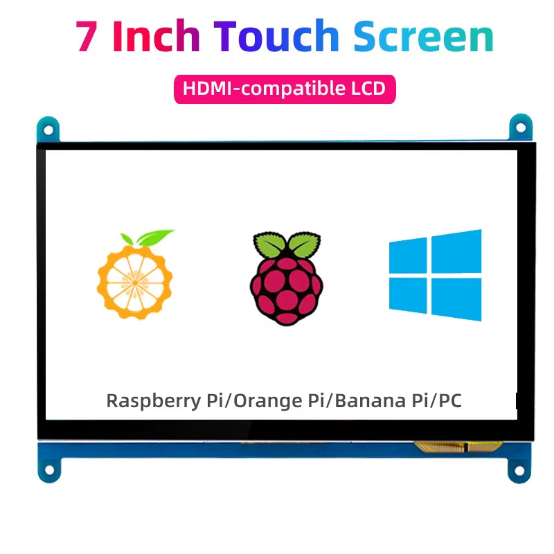 7 Inch Touch Screen Raspberry Pi 5 Capacitive Hdmi-Compatible TFT LCD for Orange Pi 5 plus 3B RPI 5 4B 3B+ PC Windows AIDA64