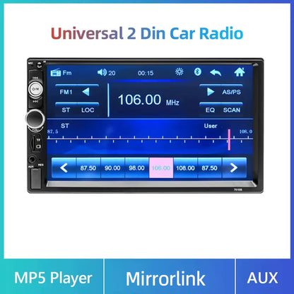 2 Din Car Radio 7" Bluetooth Stereo 2Din Video Multimedia Player Autoradio Touch Screen Auto Radio for Universal VW Kia