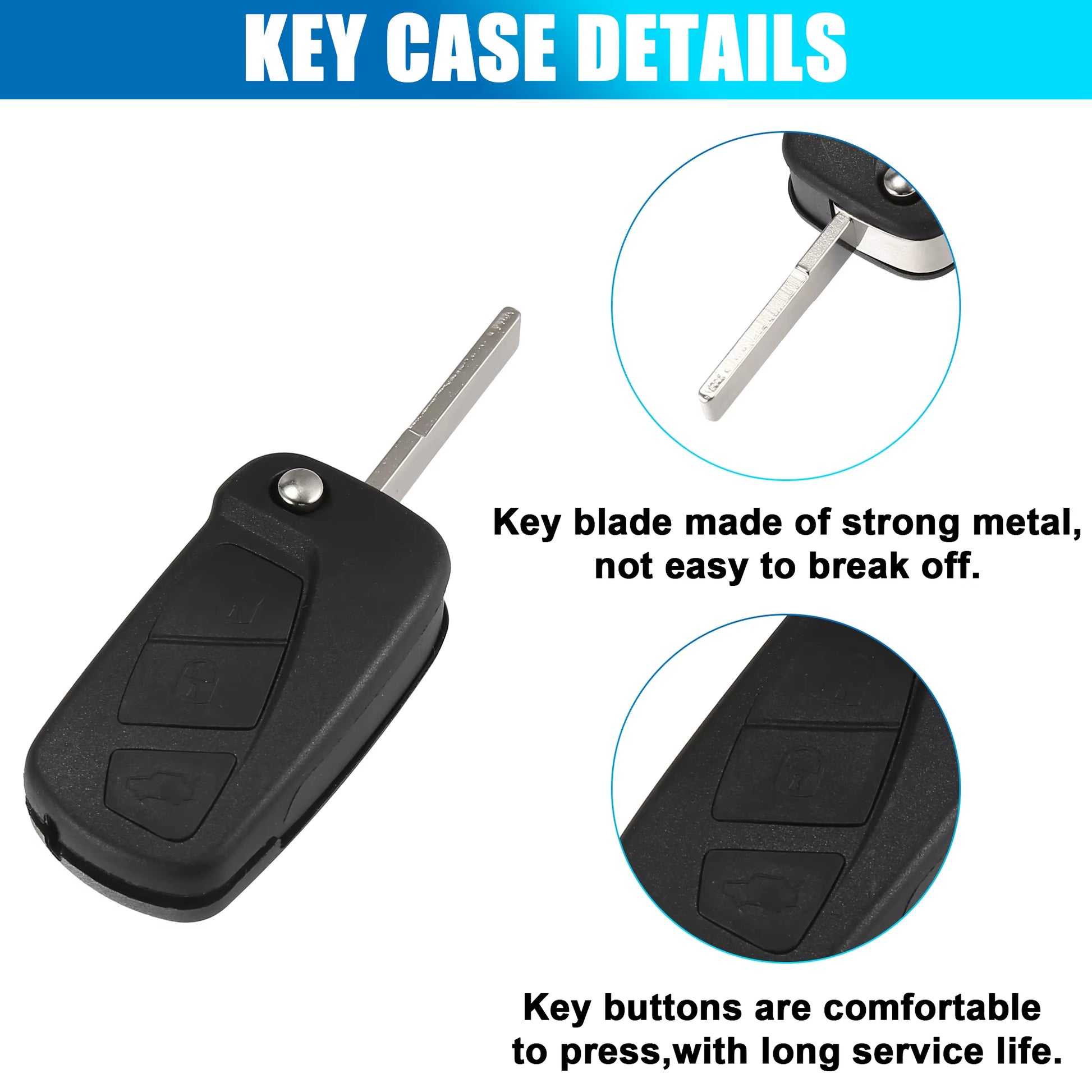 3 Key Auto Buttons Remote Control Car Fob Key for Case Shell for Ford Ka 2008-2013 Maintenance Tools Car Accessories
