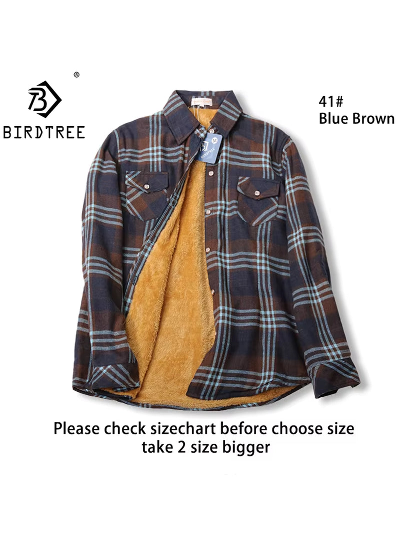 Velvet Thick Warm Women'S Plaid Shirt Female Long Sleeve Tops M-5XL Winter Fleece Casual Check Blouse Autumn Clothes T77710A