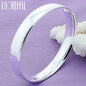 925 Sterling Silver 10Mm Smooth Solid Bracelet Bangles for Women Men Wedding Engagement Party Jewelry