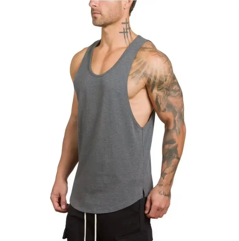 Brand Gym Clothing Men Bodybuilding and Fitness Stringer Tank Top Vest Sportswear Undershirt Muscle Workout Singlets