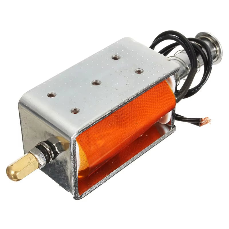 Electric Motor 35Mm Long-Stroke Strong Push-Pull Solenoid DC 12V Motor Open Frame Linear Mini Electromagnetic Magnetic Solenoid