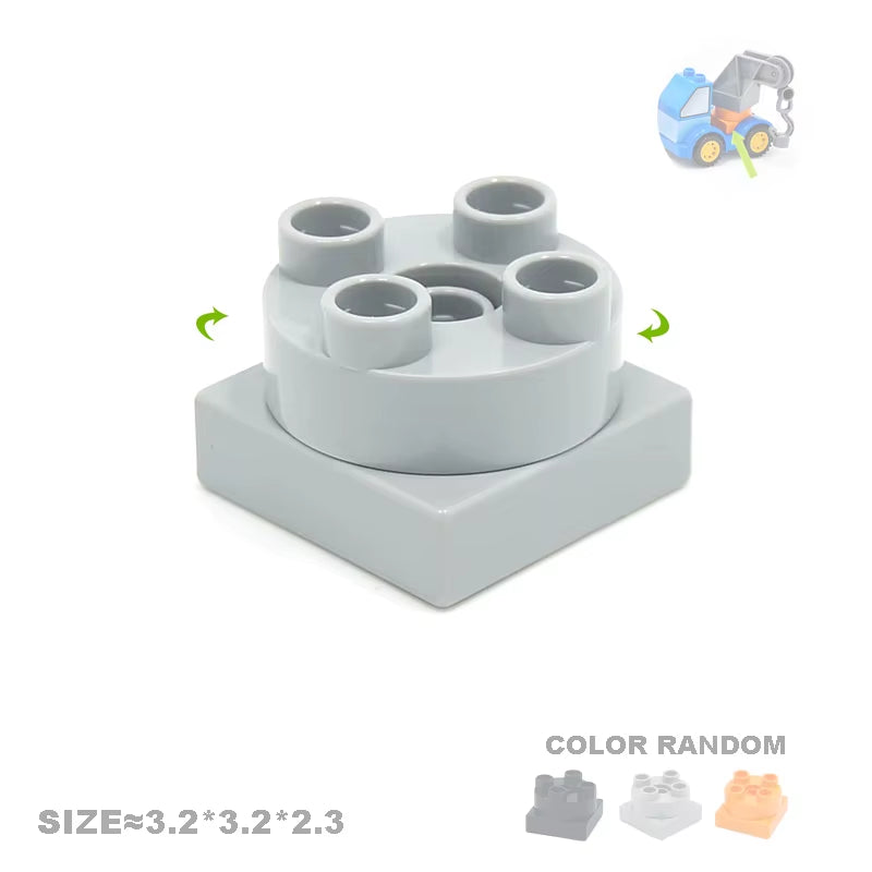Big Building Blocks Accessories Compatible Train Track Set Traffic Signs Trailer Carriages Railway Rails Children Bricks Toys