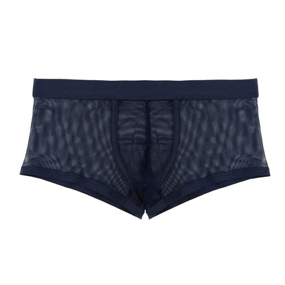 Boxers Men Mesh Sheer Underwear Sexy Man Transparent Boxer Shorts Underpants Trunks Cueca Panties See-Through Bottoms