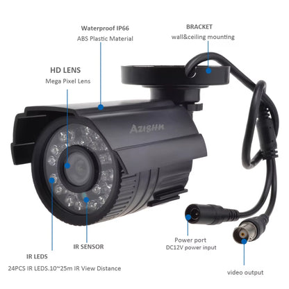 CCTV Camera 800TVL/1000TVL IR Cut Filter 24 Hour Day/Night Vision Video Outdoor Waterproof IR Bullet Surveillance Camera