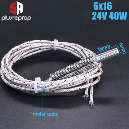 6X16 6X20 6X30Mm Ceramic Cartridge Heater 12V 24V 40W 50W 60W 70W for CNC 3D Printer Print Head Hotend J-Head