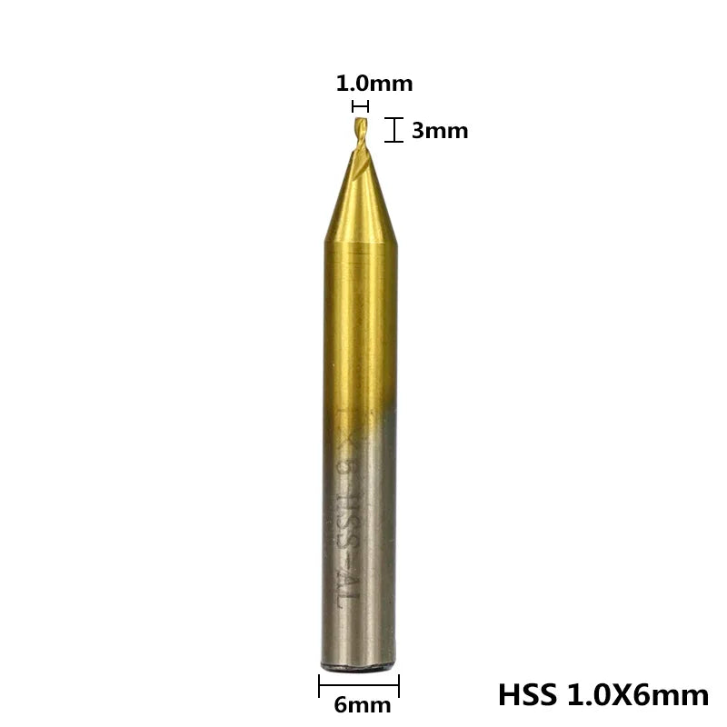 1Pc 6Mm Shank Titanium Coated Key Cutting Machine End Milling Cutter 1/1.5/2.0/2.5/3.0/4.0/5.0Mm Vertical Key Machine