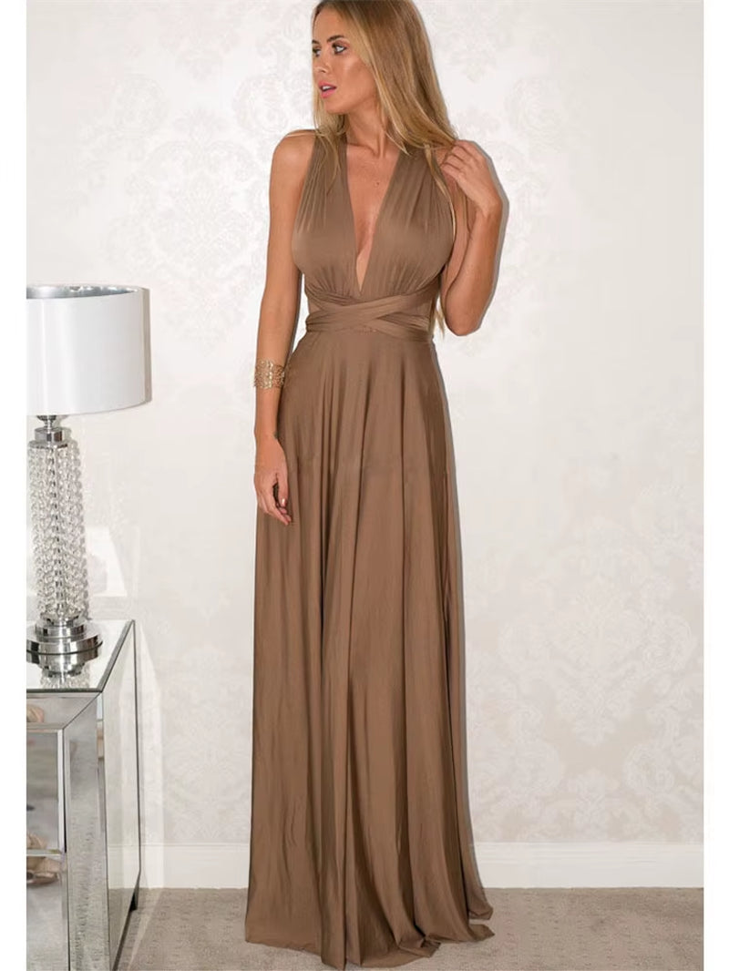 Sexy Women Boho Maxi Club Dress Red Bandage Long Dress Party Multiway Bridesmaids Convertible Infinity Robe Longue Femme