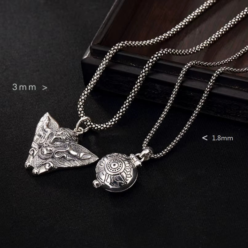 Real Silver Necklace Men Women Thai Silver Corn Necklace Male S925 Sterling Silver Long Chain Retro Pendant Necklace Jewelry