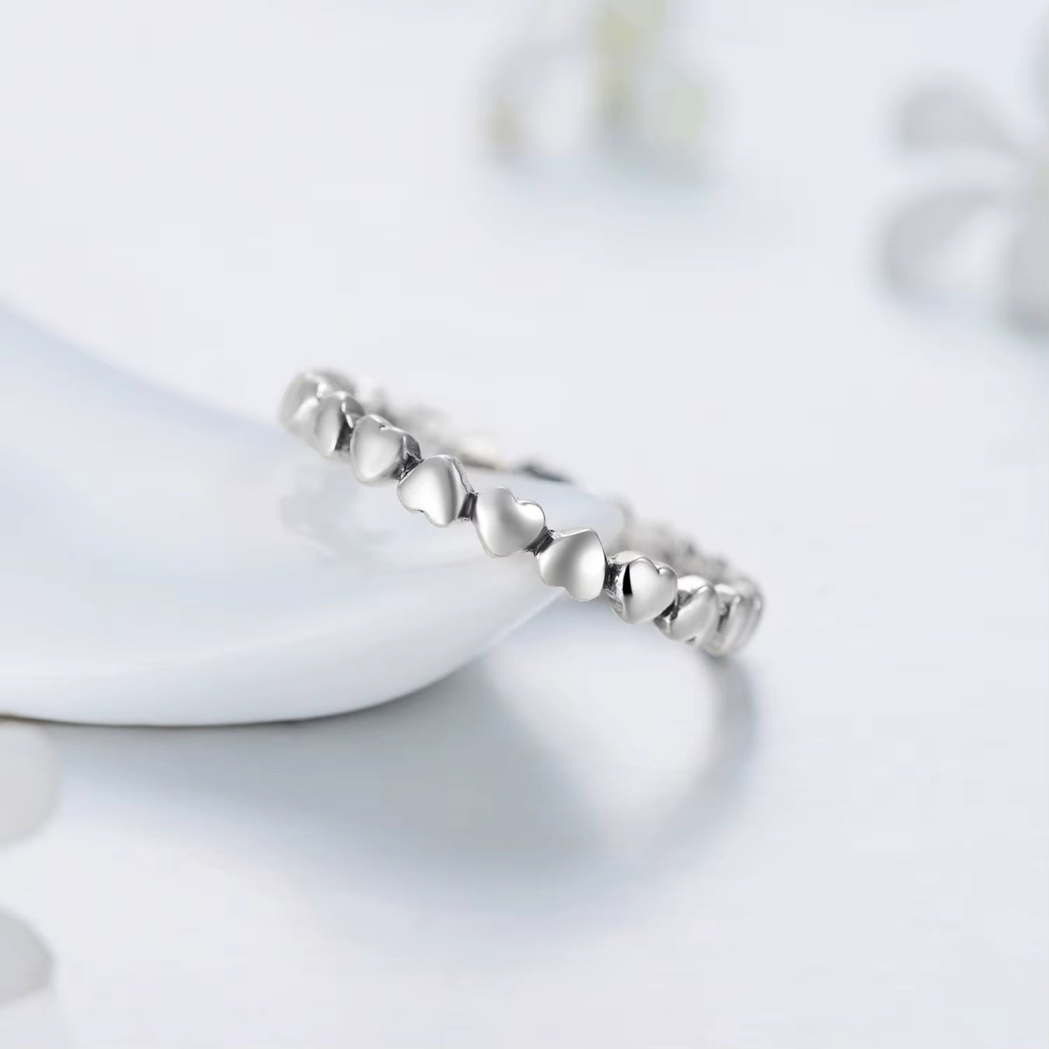 Hot Authentic Original Fashion 100% Solid 925 Sterling Silver Heart Finger Ring Forever Love Jewelry Valentine'S Day Gift