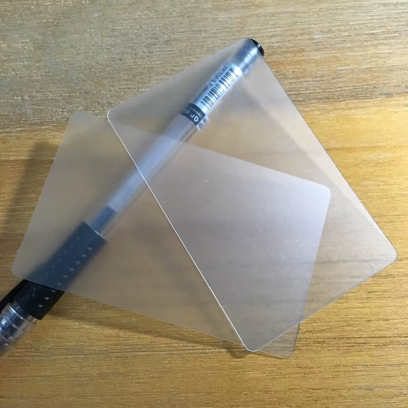 50Pcs Transparent Blank Card PVC Fine Matte Plastic Material Waterproof Card 85.5*54Mm Use for Business Card Printing