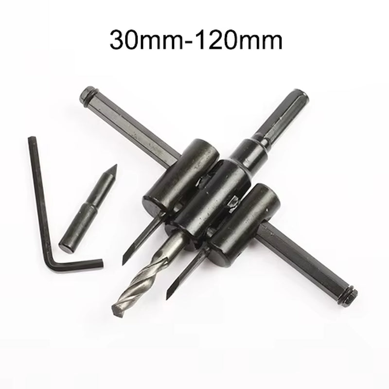 LUBAN Adjustable Metal Wood Circle Hole Saw Drill Bit Cutter Kit DIY Tool 30Mm-120Mm Black Alloy Blade 30Mm-200Mm 30Mm-300Mm