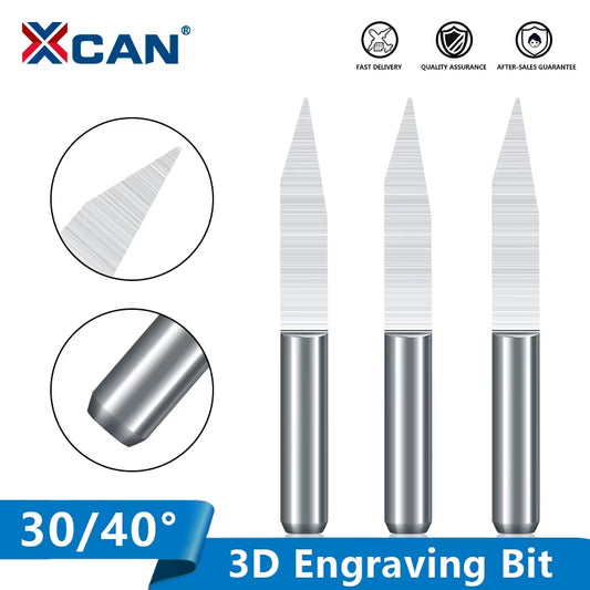 V Shape Milling Cutter 10Pcs 30 40 Degree 3.175Mm(1/8'') Shank Carbide PCB Engraving Bits CNC Router Tool