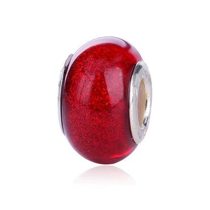 New European Colorful Lampwork Glass Bead Murano Plastic Aolly Charm Fit Pan Brand Bracelet Bangle Women DIY Jewelry Dropship