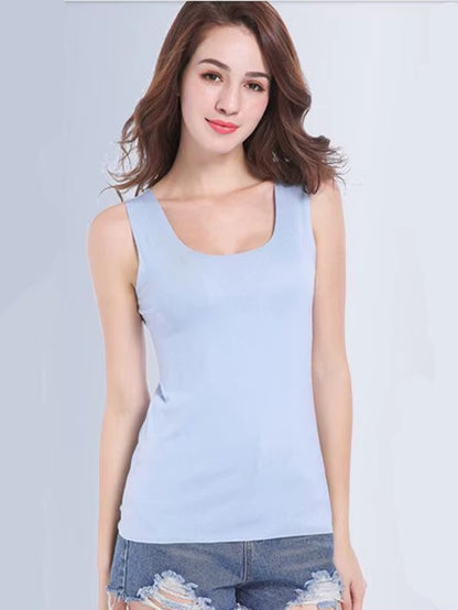 High Quality 2022Summer Solid Seamless Women Tank Tops Soft Modal Vest Sleeveless T Shirt Female White Tanks No-Trace TOPS