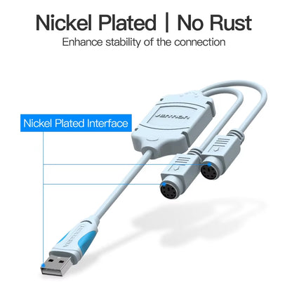 USB to PS2 Converter Cable USB Male to PS/2 Female Adapter USB Extension Cable for Keyboard Mouse Scanner PS2 USB Cable