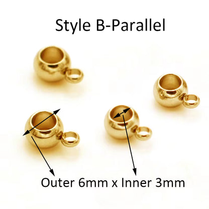 10Pcs Stainless Steel Spacer Beads Pendant Charms Clasps Gold Color Bail Beads for DIY Jewelry Making Findings Hole 2-4Mm Beads