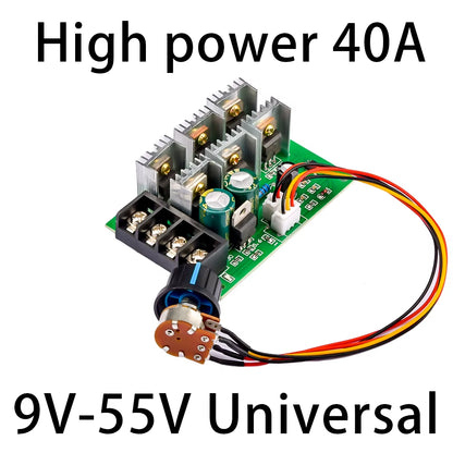 DC9-55V DC Motor Speed Regulator 12V 24V 36V 48V High Power Drive Module PWM Motor Speed Controller 40A Current Regulator