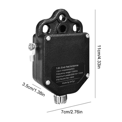 1:64 Balun End Fed Antenna 1Mhz to 30Mhz Portable 4-Band 8-Band HF End Fed Antenna 100W Power for Outdoor