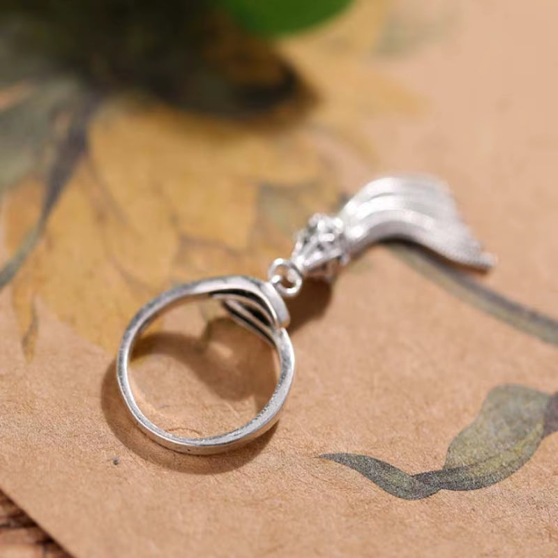 30% Silver Rings for Women Jewelry Titanium Silver Female Copper Ring Vintage Ethnic Fashion Punk Rock Tassel Fashion Bague