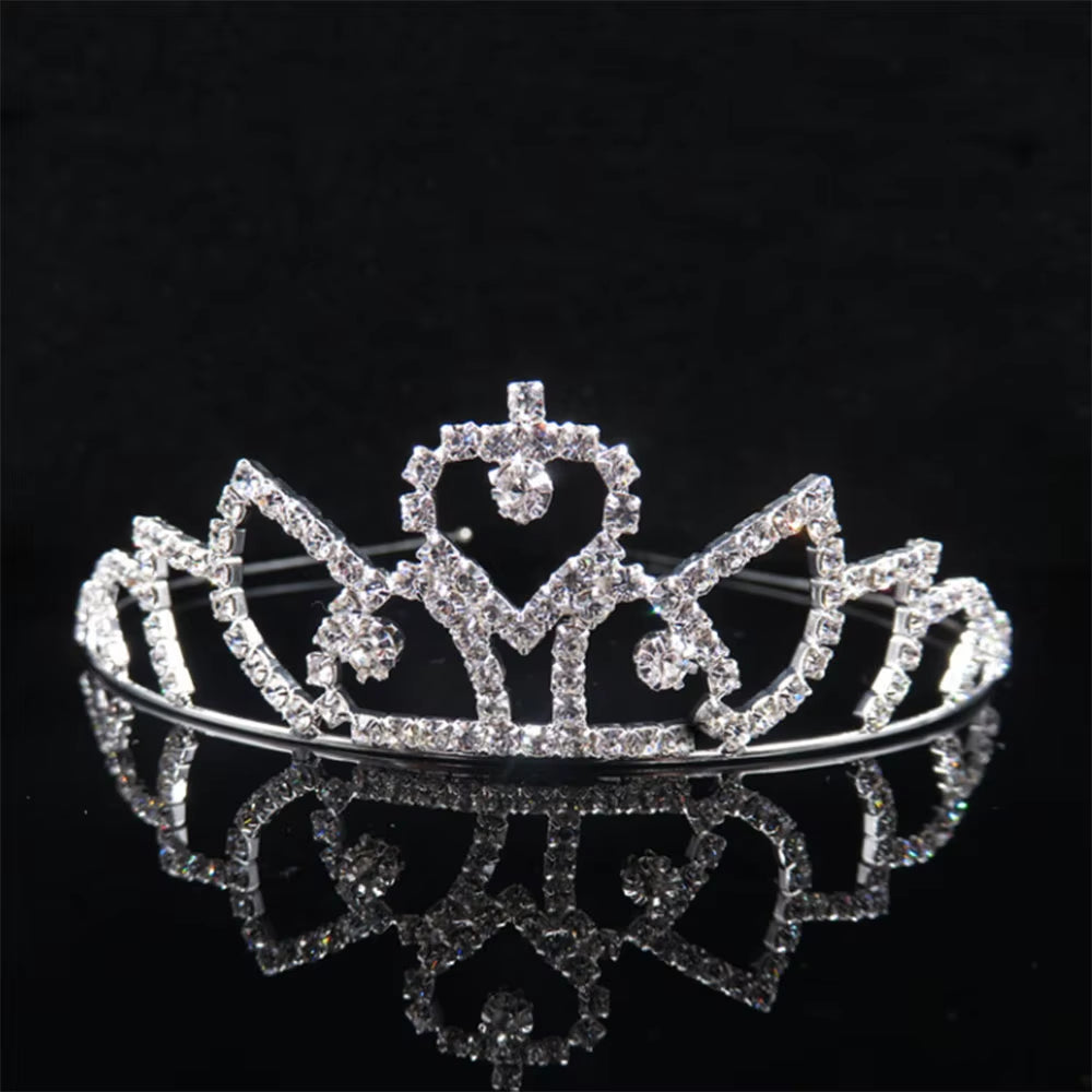 Princess Crystal Tiaras and Crowns Headband Kid Girls Love Bridal Prom Crown Wedding Party Accessiories Hair Jewelry
