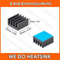 10Pcs 8.8X8.8X5Mm Small Tiny Silver / Black Heatsink Aluminum Heat Sink Radiator Cooler with Tape Applied