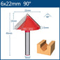 6Mm Router Bit V Shape Groove Milling Cutter Carbide Engraving Bit Woodworking Cutter
