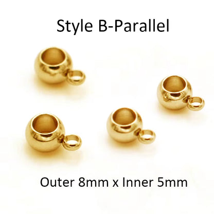 10Pcs Stainless Steel Spacer Beads Pendant Charms Clasps Gold Color Bail Beads for DIY Jewelry Making Findings Hole 2-4Mm Beads