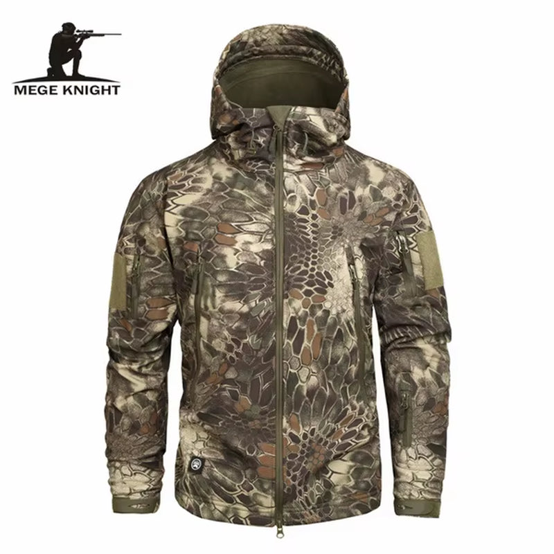 Mege Brand Clothing Autumn Men'S Military Camouflage Fleece Jacket Army Tactical Clothing Male Camouflage Windbreakers