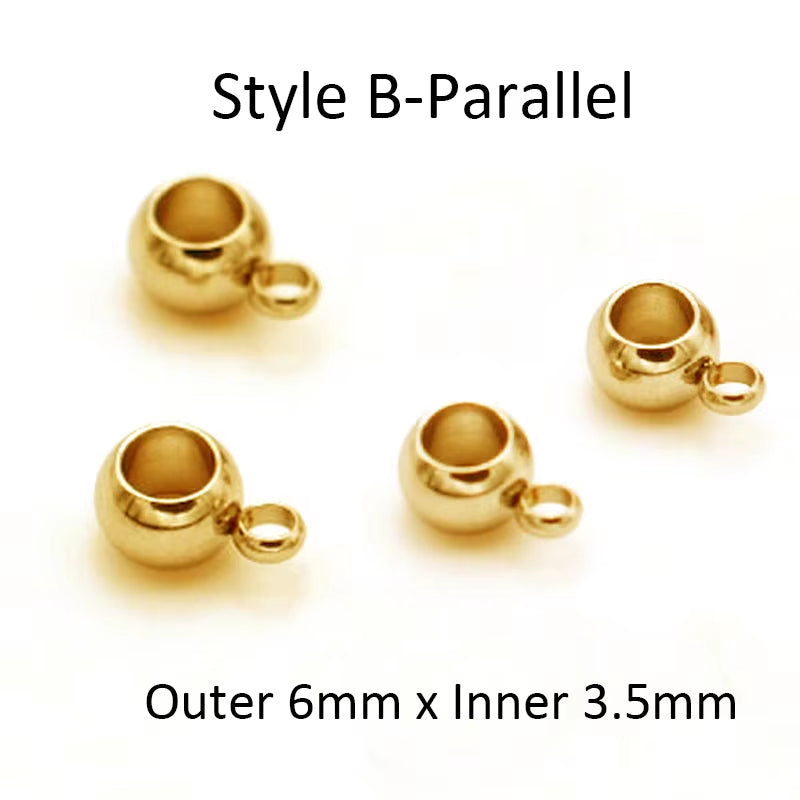 10Pcs Stainless Steel Spacer Beads Pendant Charms Clasps Gold Color Bail Beads for DIY Jewelry Making Findings Hole 2-4Mm Beads