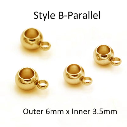 10Pcs Stainless Steel Spacer Beads Pendant Charms Clasps Gold Color Bail Beads for DIY Jewelry Making Findings Hole 2-4Mm Beads