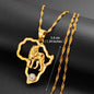 Africa Map Pendant Necklace Women Men Silver Color/Gold Color Ethiopian Jewelry Wholesale African Hiphop Item @132106
