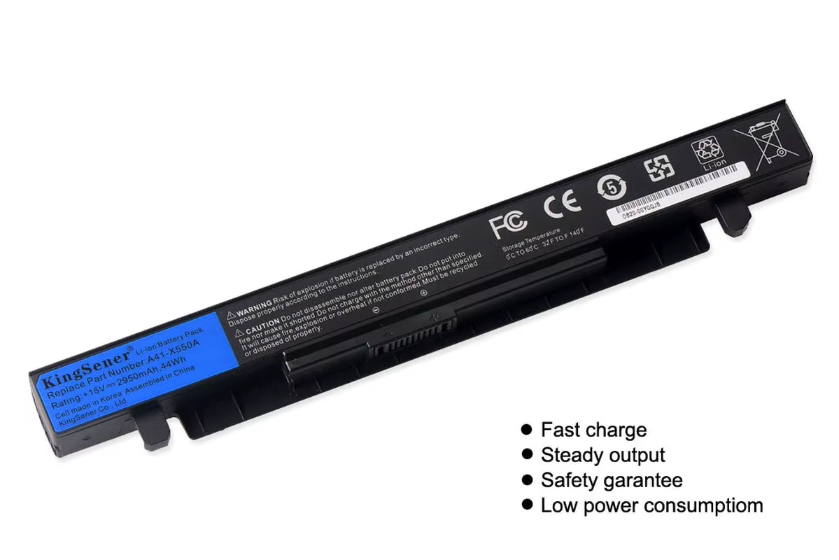 14.4V 6800Mah Korea Cell New A41-X550A Laptop Battery for  A41-X550 X450 X550 X550C X550B X550V X450C X550CA X452EA X452C