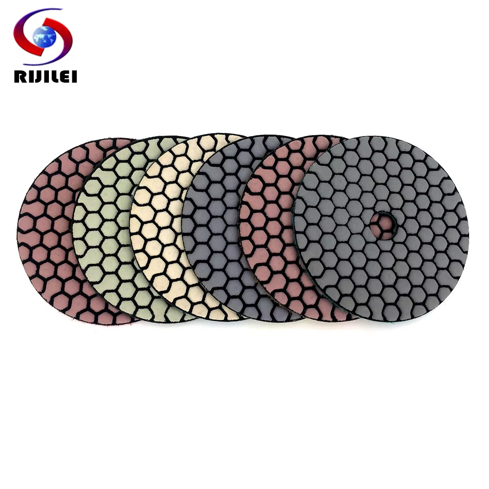 6 Pcs 100Mm Dry Polishing Pad 4 Inch Sharp Type Diamond Polishing Pads for Granite Marble Sanding Disc Stone