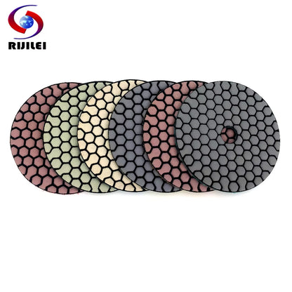 6 Pcs 100Mm Dry Polishing Pad 4 Inch Sharp Type Diamond Polishing Pads for Granite Marble Sanding Disc Stone