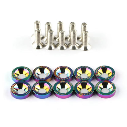 Leosport-10 Pcs/Pack JDM Style Aluminum Fender Washers and Bolt for Honda Civic Integra RSX EK EG DC