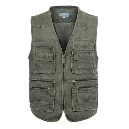 8XL 9XL 10XL New Male Casual Summer Big Size Cotton Sleeveless Vest with Many 16 Pockets Men Multi Pocket Photograph Waistcoat