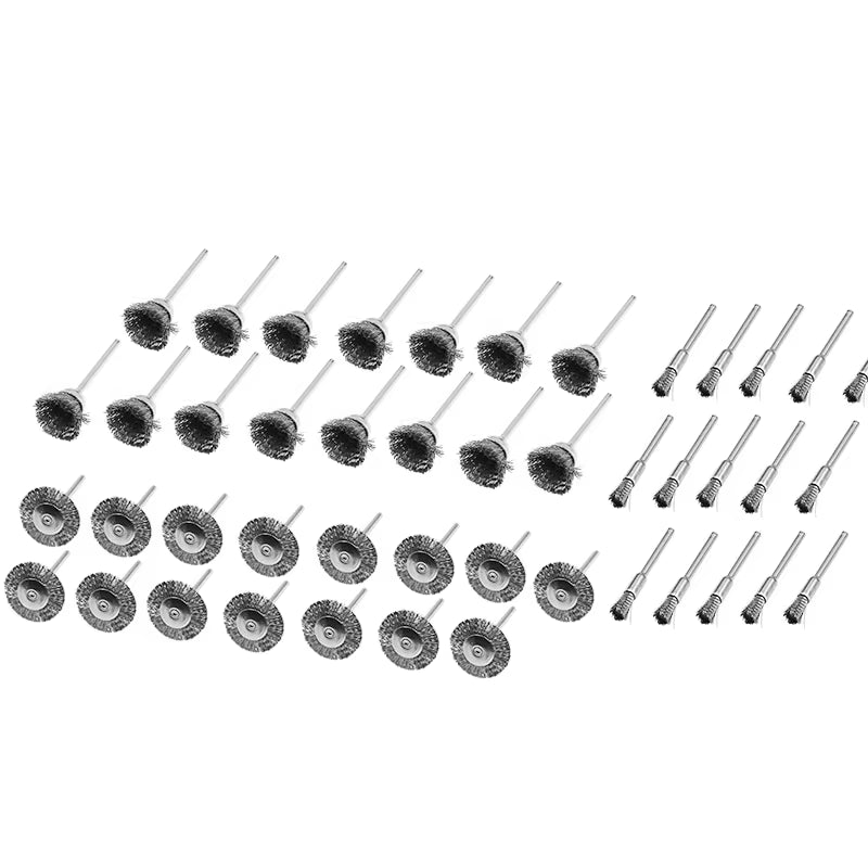 45Pcs Mini Rotary Stainless Steel Wire Wheel Wire Brush Small Wire Brushes Set Accessories for Dremel Mini Drill Rotary Tools