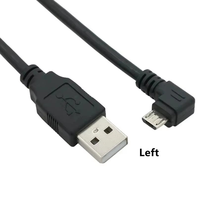 Up & down & Left & Right Angled 90 Degree USB Micro USB Male to USB Male Data Charge Connector Cable 25Cm 50Cm for Tablet 5Ft 1M