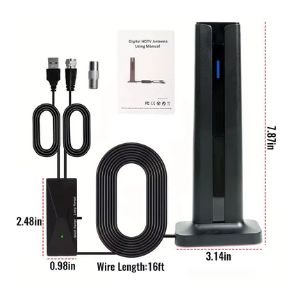 Indoor TV Antenna for All Smart Tvs Long Range HD Digital with Signal Amplifier Supports 4K 1080P Local Channels Smart Antenna