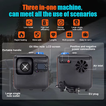 Car Heater Diesel Air Heater 12V 24V 220V Universal Heater with LCD Switch for Car Truck Boat RV Parking Diesel Heater