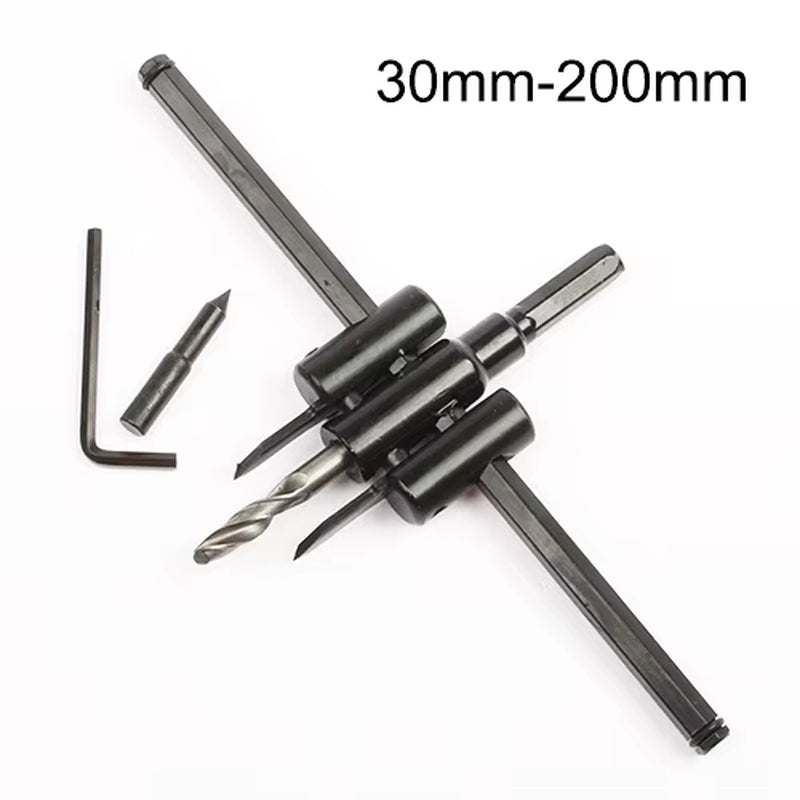 LUBAN Adjustable Metal Wood Circle Hole Saw Drill Bit Cutter Kit DIY Tool 30Mm-120Mm Black Alloy Blade 30Mm-200Mm 30Mm-300Mm