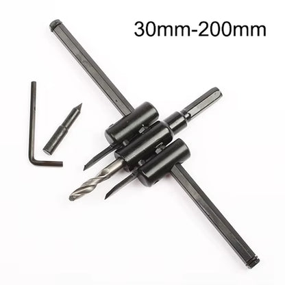 LUBAN Adjustable Metal Wood Circle Hole Saw Drill Bit Cutter Kit DIY Tool 30Mm-120Mm Black Alloy Blade 30Mm-200Mm 30Mm-300Mm