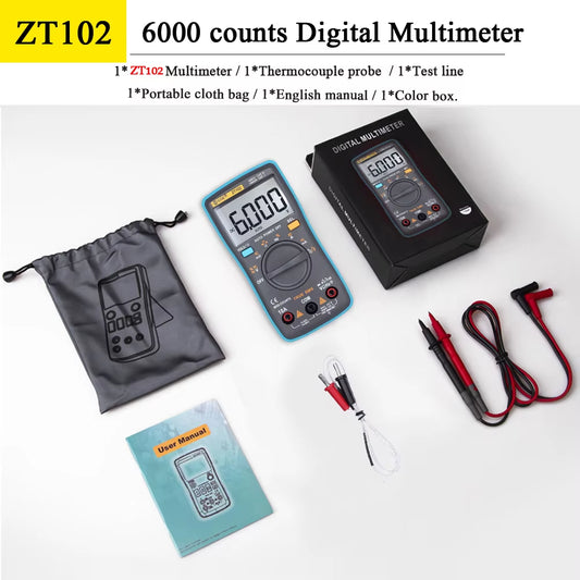 Digital Multimeter Auto Range True RMS 8000 High Precision Ammeter Voltmeter Smart Capacitor Temperature NCV Ohm Hz Tester