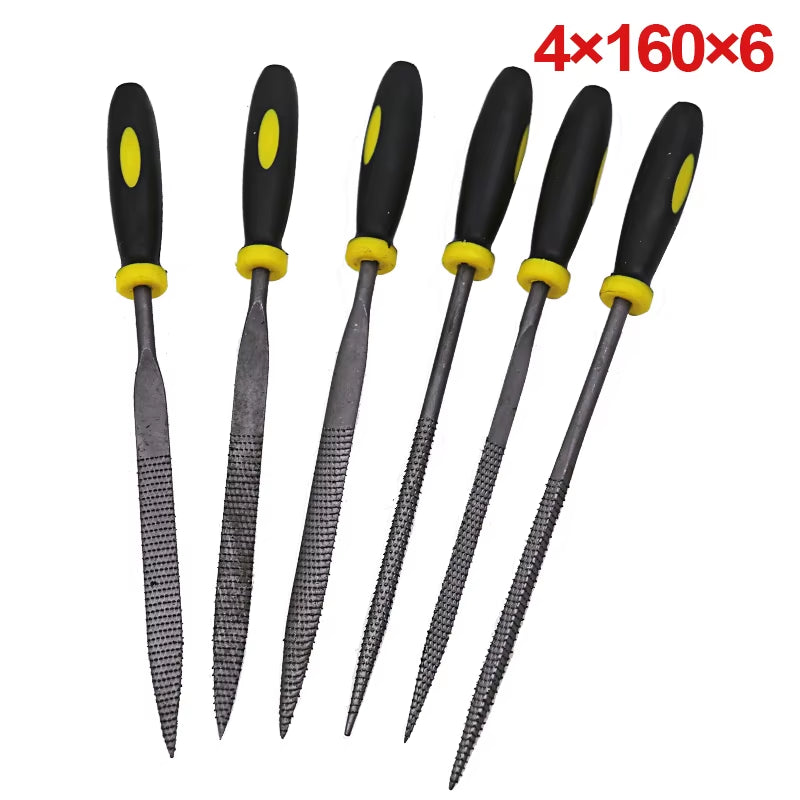 6Pcs Mini Wood Rasp Assorted Files Set Carpentry Filing Tool 5X180Mm 4X160Mm 3X140Mm
